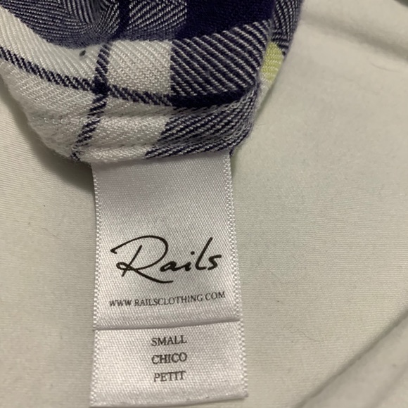 Rails plaid button down shirt, yellow, navy, white - Picture 4 of 7